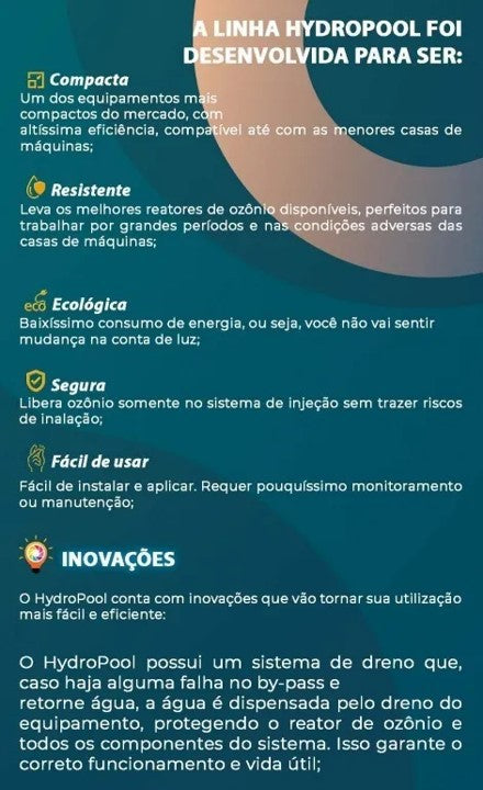 Ozonizador para Piscinas - Hydro Pool até 70 mil litros